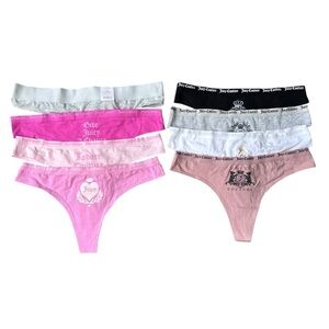 Lot of 8 NWOT Juicy Brand Thong Underwear Panties Pink Black Womens XL
